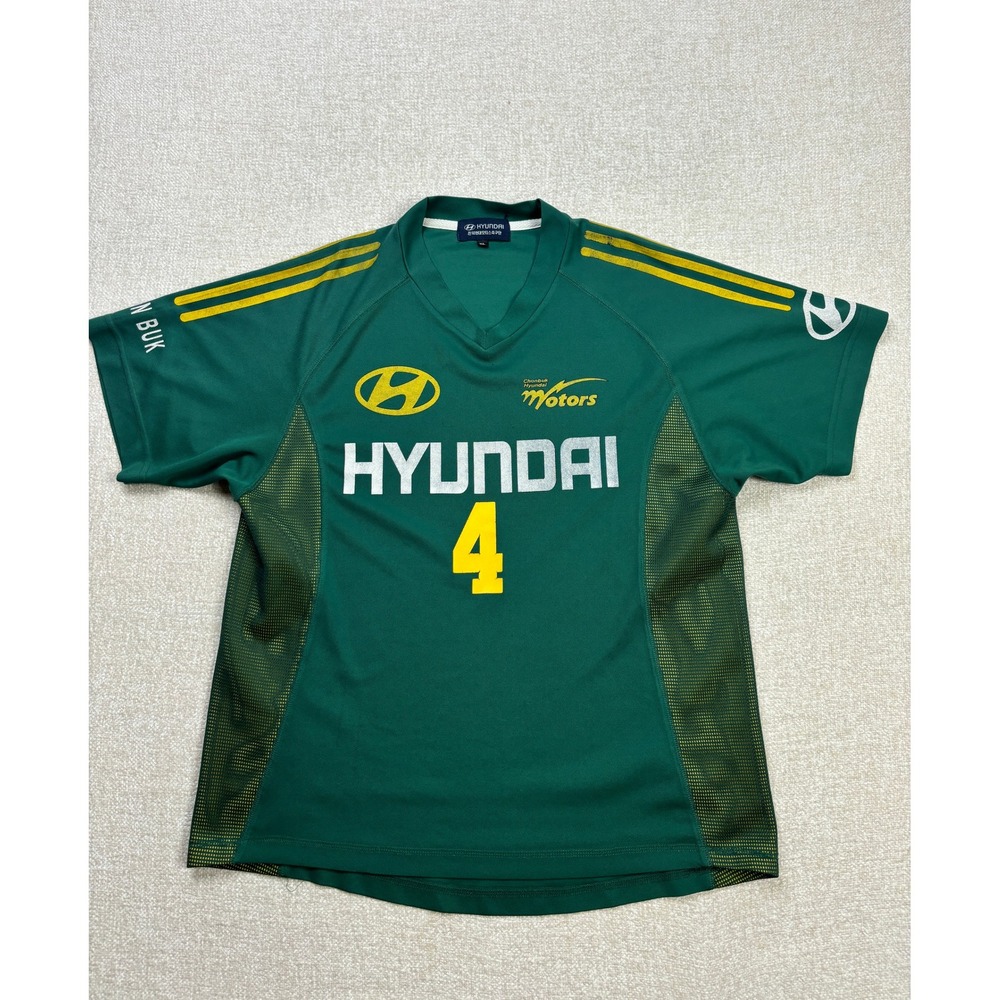 Jeonbuk Hyundai Motors Soccer Jersey Mens XL Green Yellow J.C. CHOI 4 K League
